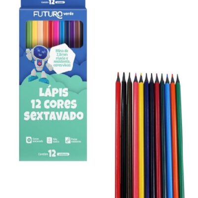 Lápis de Cor Sextavado C/12 Cores