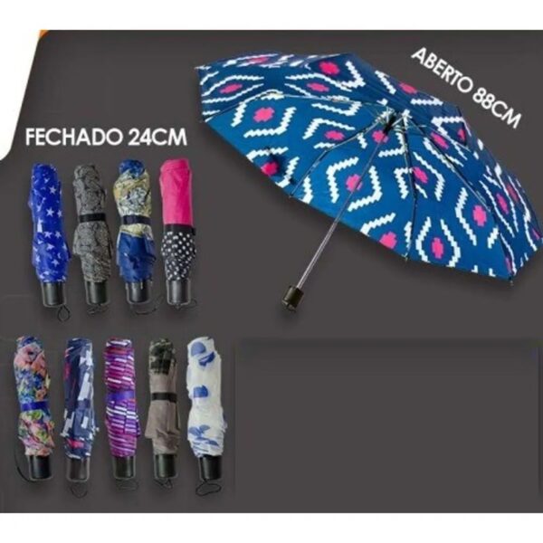 SOMBRINHA MANUAL DE BOLSA ESTAMPADA-CORES SORTIDAS