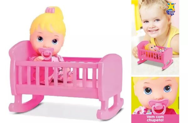 Boneca Little Dolls Bercinho E Chupetinha - Image 2