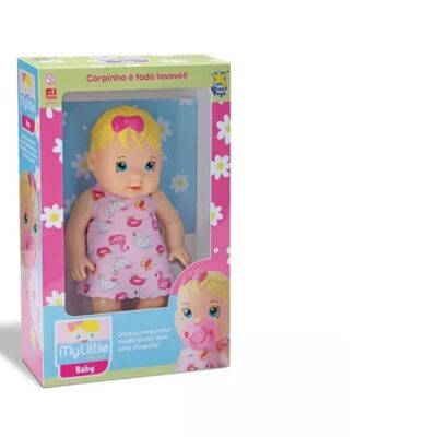 Boneca Divertida My Little Collection Baby Com Chupeta