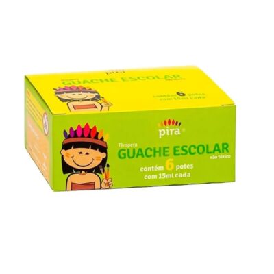 Tinta Guache Escolar 6 Cores 15ml Piratininga