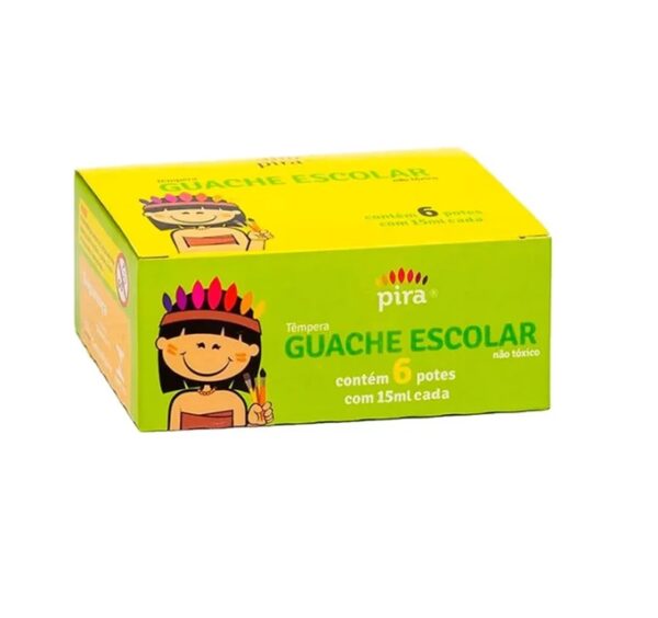 Tinta Guache Escolar 6 Cores 15ml Piratininga