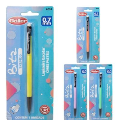 Lapiseira Escolar Cores Pastéis 0.7 mm Com Borracha