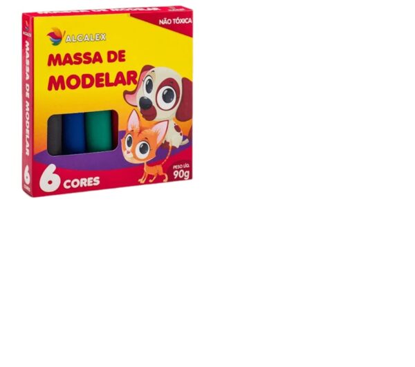 Massinha De Modelar 6 Cores 90g Alcalex Divertido - Image 2