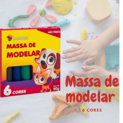 Massinha De Modelar 6 Cores 90g Alcalex Divertido