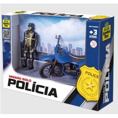 POLICIA MOTO COM SOLDADO  ref 0044
