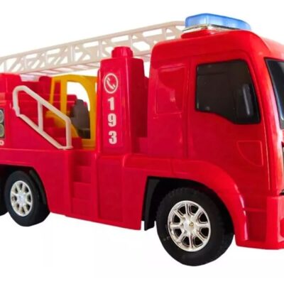 Caminhão De Bombeiros Resgate Plástico Top! Cor Vermelho Personagem Bombeiro