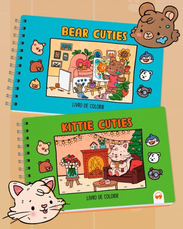 Livro De Colorir Coleção Cuties Capa Dura Bobbie Goods Comfy