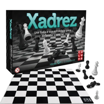 Jogo de xadrez Coluna – jogo de tabuleiro cartonado e peças plásticas